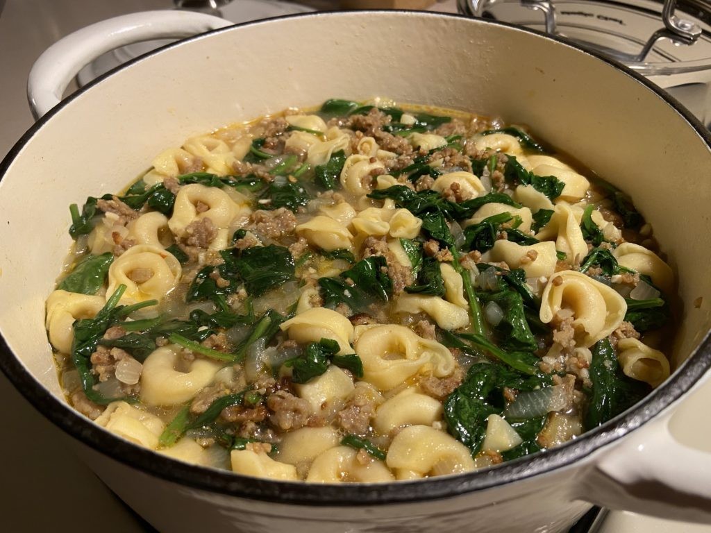Sausage and Tortellini Soup with Spinach